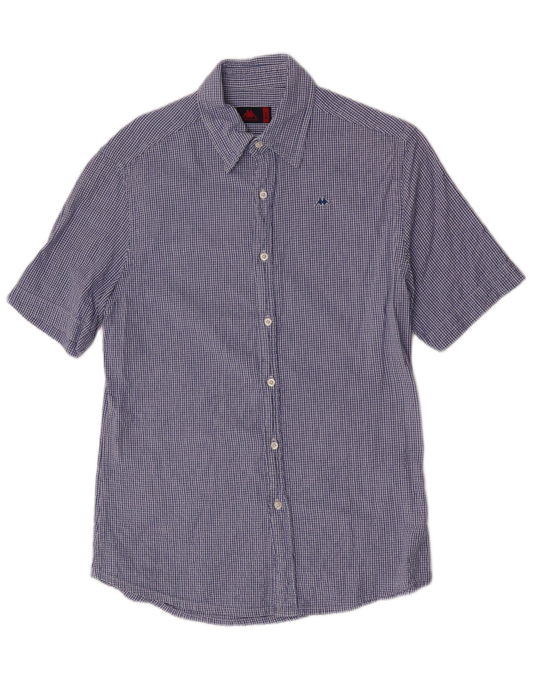 Camicia Kappa da uomo a maniche corte, vestibilità regolare, in cotone a quadri blu