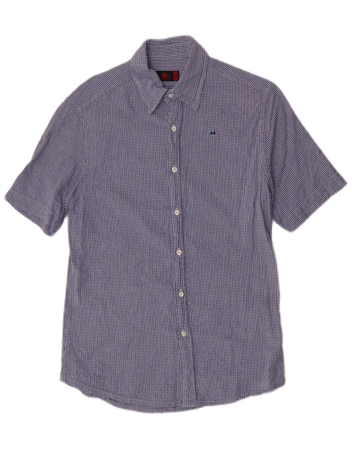 Camicia Kappa da uomo a maniche corte, vestibilità regolare, in cotone a quadri blu