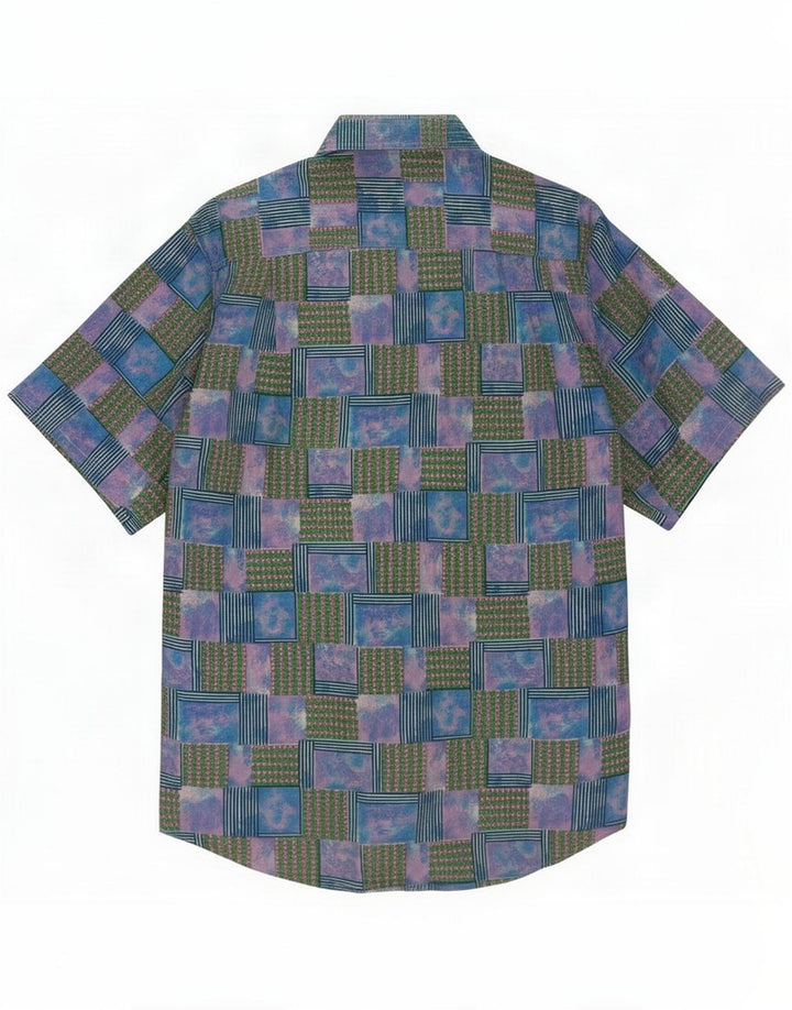 Camicia a maniche corte da uomo Azzurra Patchwork medio multicolore