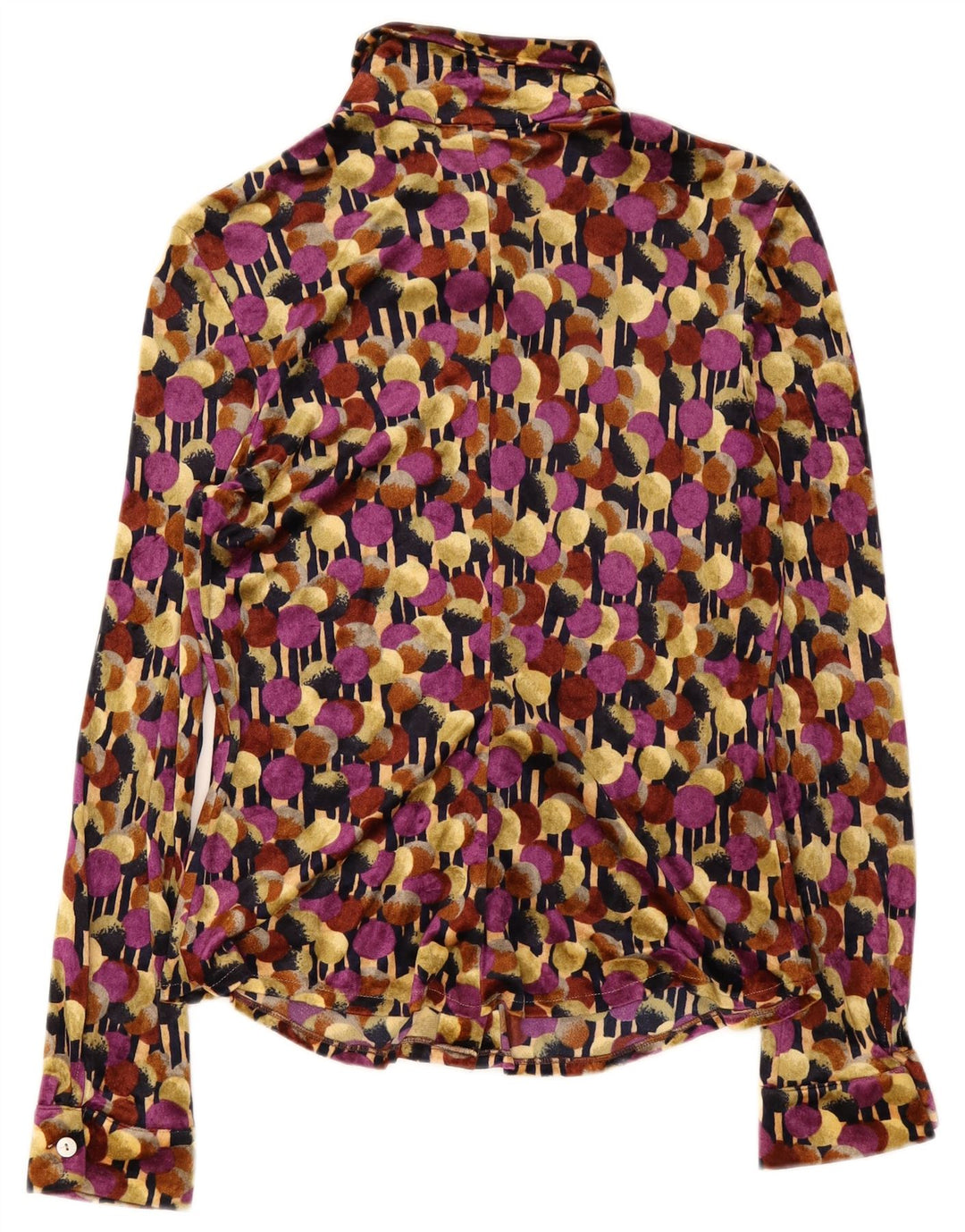 Camicetta camicia in velluto da donna Divina UK 12 media multicolore maculata