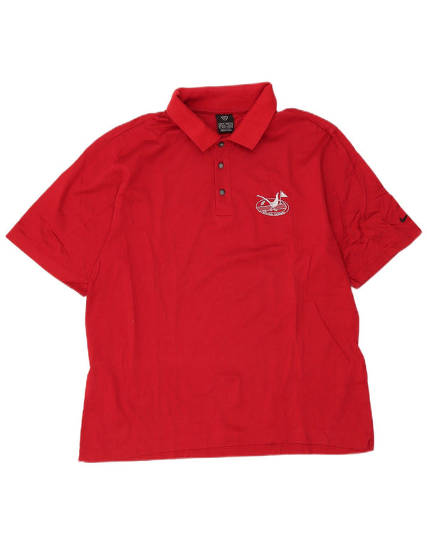 Polo Nike Uomo UK 39/41 Cotone Rosso Medio