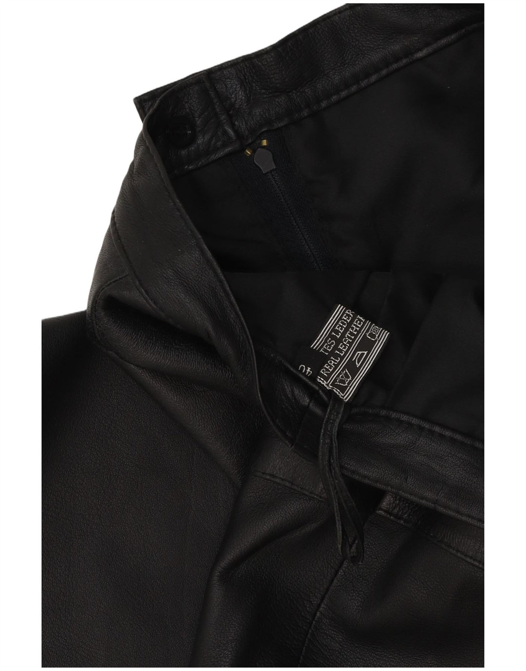 Gonna in pelle da donna vintage EU 40 media W30 in pelle nera