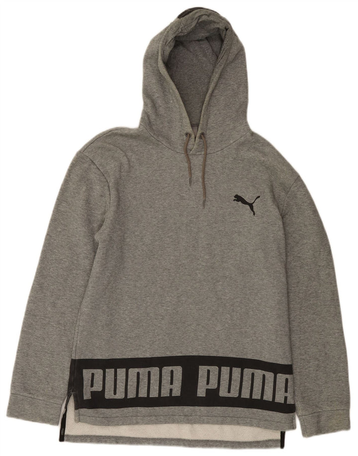 Felpa con cappuccio grafica da uomo Puma Small in cotone color block grigio