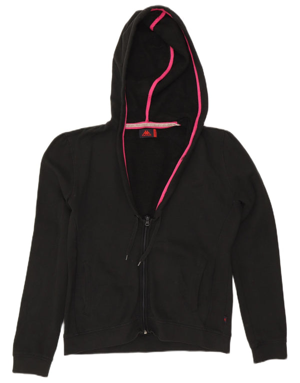 Maglione con cappuccio e zip da donna Kappa UK 16 grande cotone nero