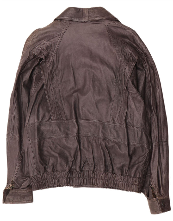 Giacca in pelle vintage da uomo UK 40 grande in pelle marrone
