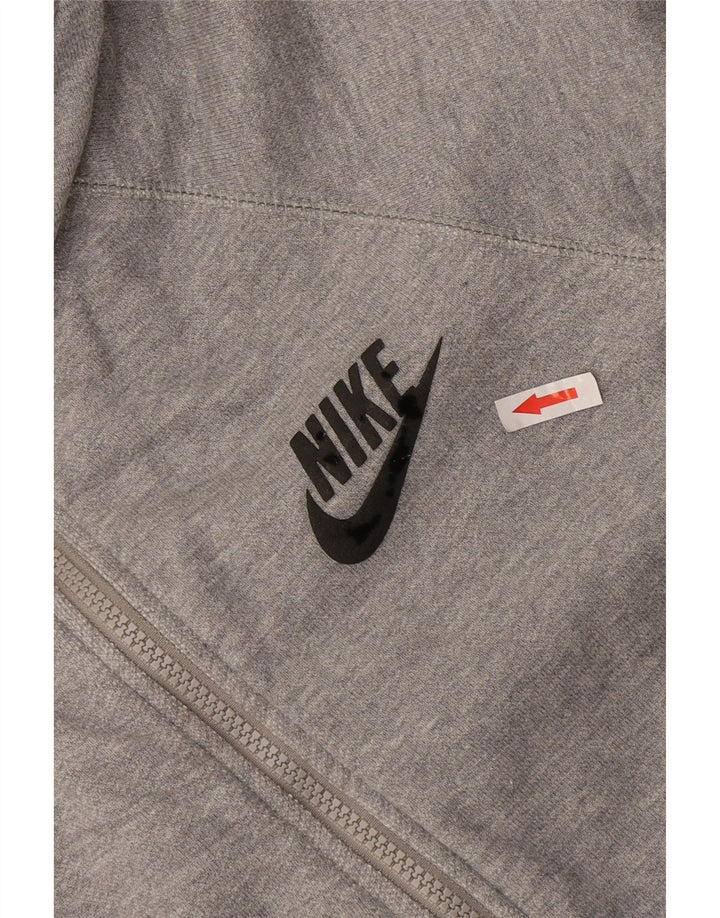 Felpa con cappuccio e zip Nike da uomo, grande, in cotone chiazzato grigio