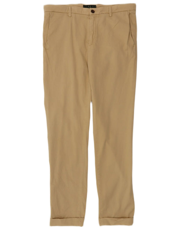 Pantaloni chino slim da uomo Fred Perry W34 L30 in cotone beige