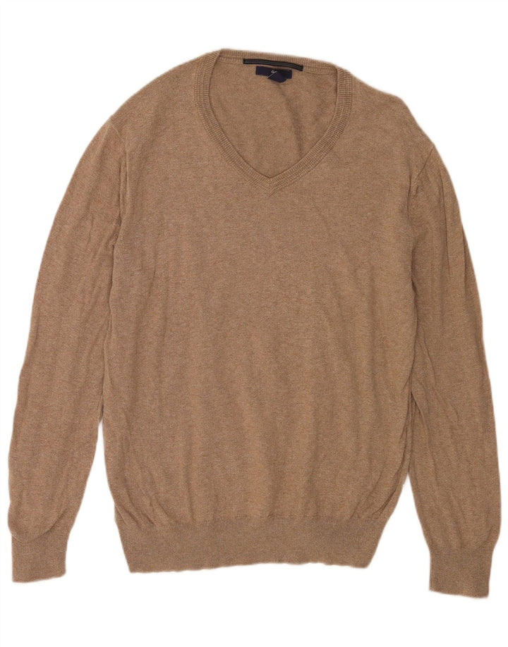 Maglione da uomo con scollo a V Gap in cotone beige medio