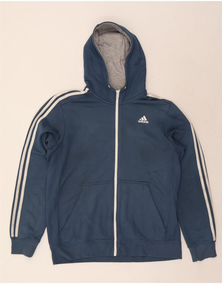 Maglione con cappuccio e zip Adidas Climalite da uomo, grande, in poliestere blu navy