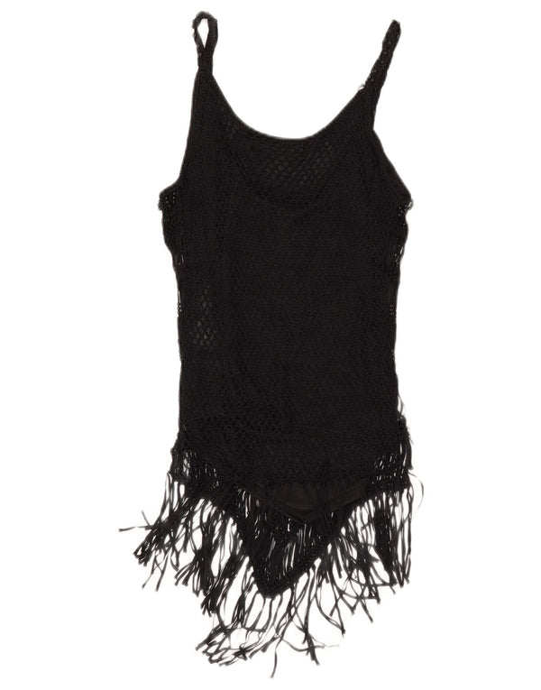 Canotta corta da donna Zara UK 12, rayon nero medio