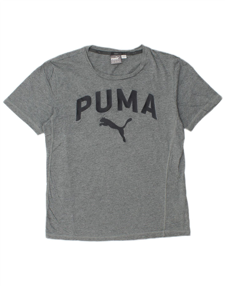 T-shirt grafica da uomo Puma Top in cotone grigio medio