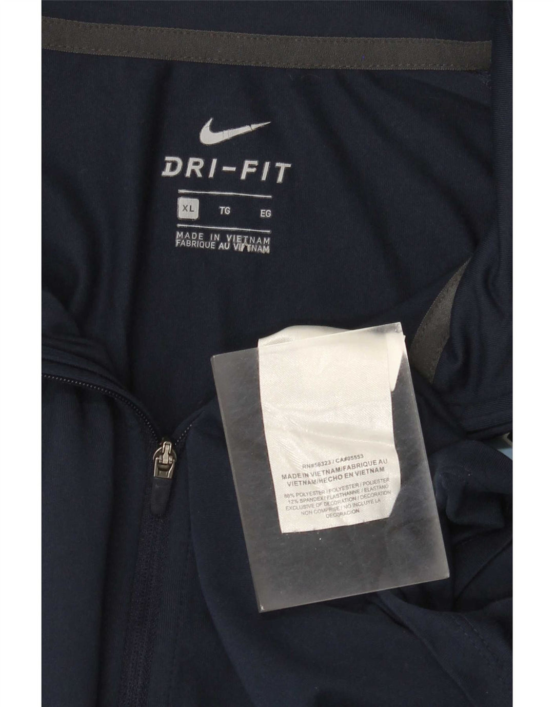 Top della tuta da ginnastica Nike Dri Fit Graphic Zip Neck da uomo XL Blu navy