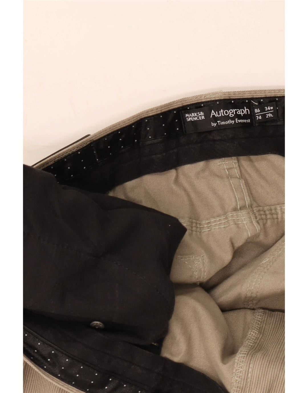 Pantaloni casual dritti da uomo Marks & Spencer W34 L29 kaki