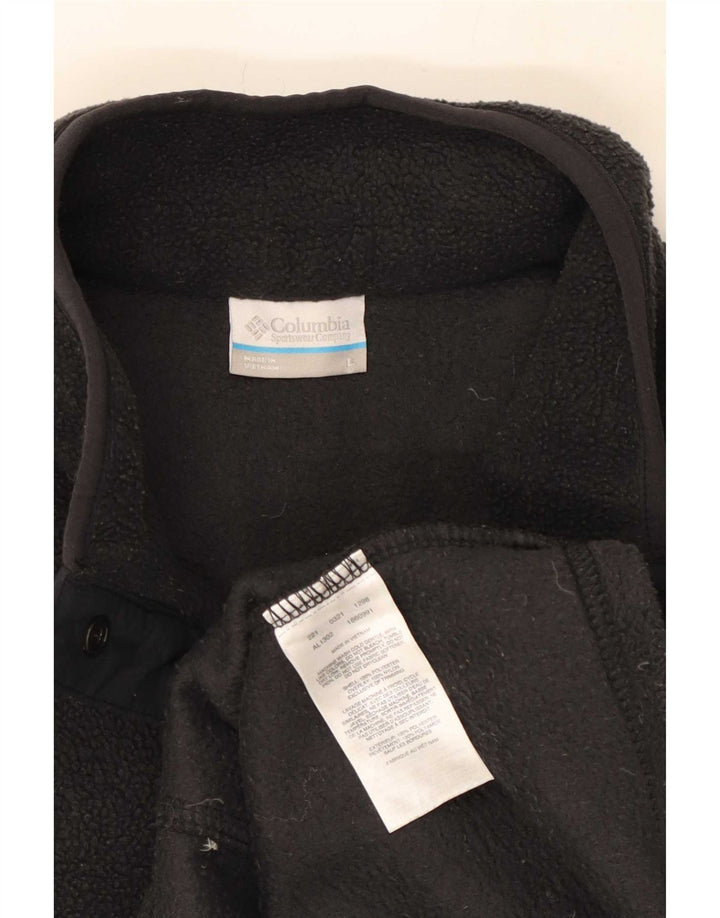 Maglione in pile da donna Columbia con collo a bottoni UK 16 grande poliestere grigio