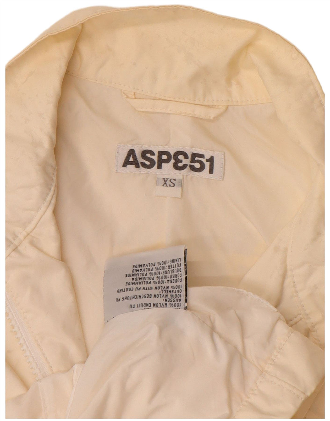 Giacca utilitaria vintage da donna UK 6 XS Nylon beige