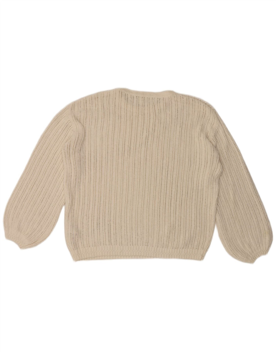 Maglione maglione girocollo oversize da donna Fat Face UK 12 Medio Bianco