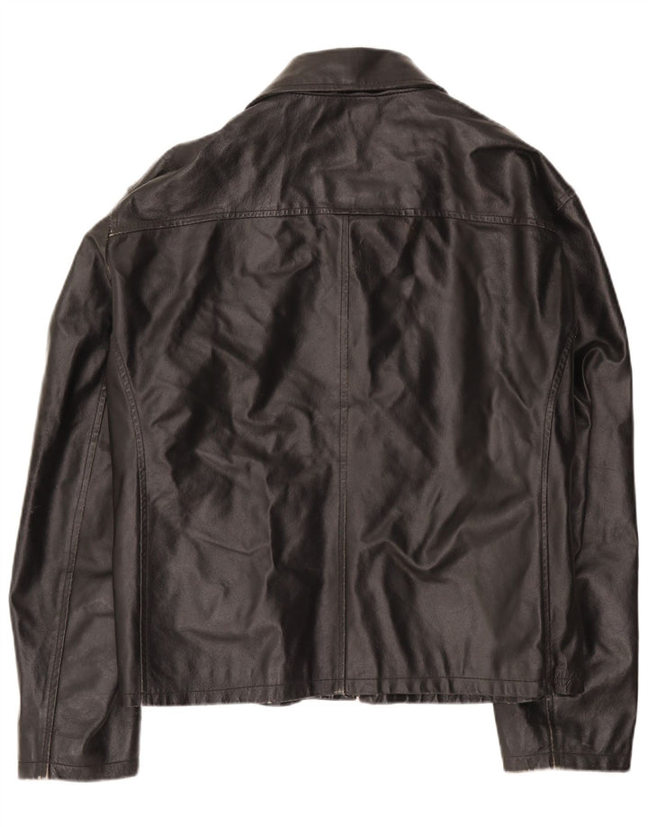 Giacca in pelle vintage da uomo UK 42 XL in pelle nera