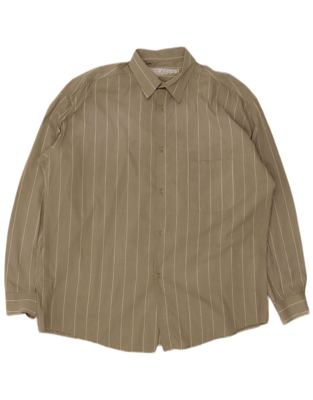 Camicia vintage da uomo a righe kaki medie