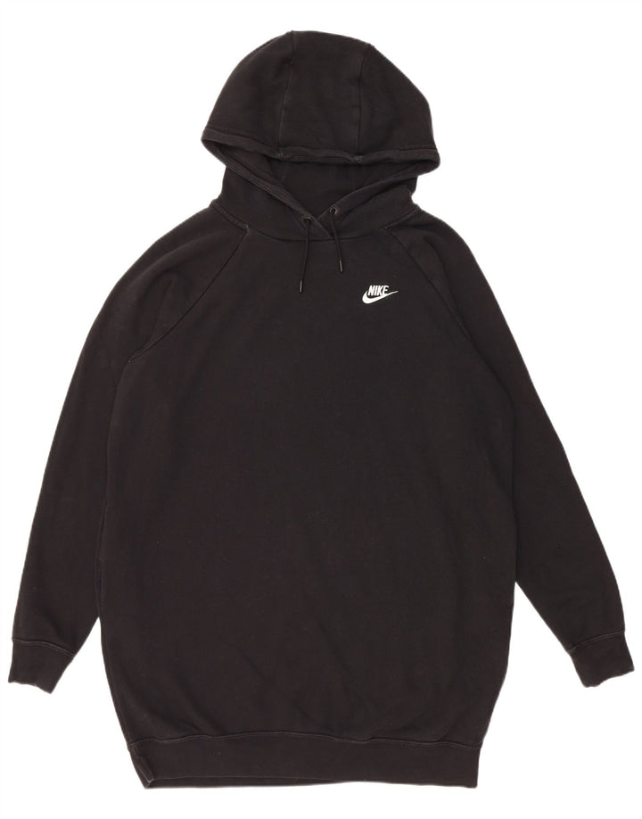 Felpa con cappuccio oversize lunga da donna Nike UK 14 cotone nero medio