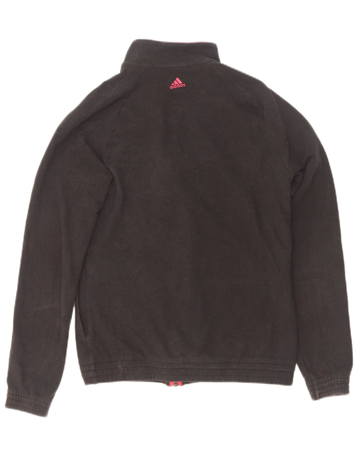 Giacca da ginnastica grafica da donna Adidas UK 6 XS nera