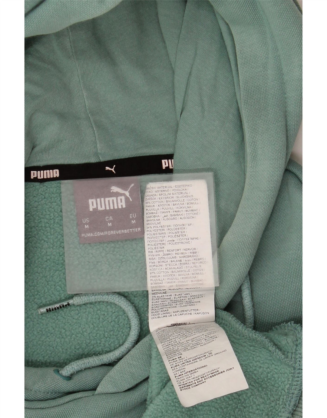 Felpa con cappuccio da uomo Puma in cotone verde medio