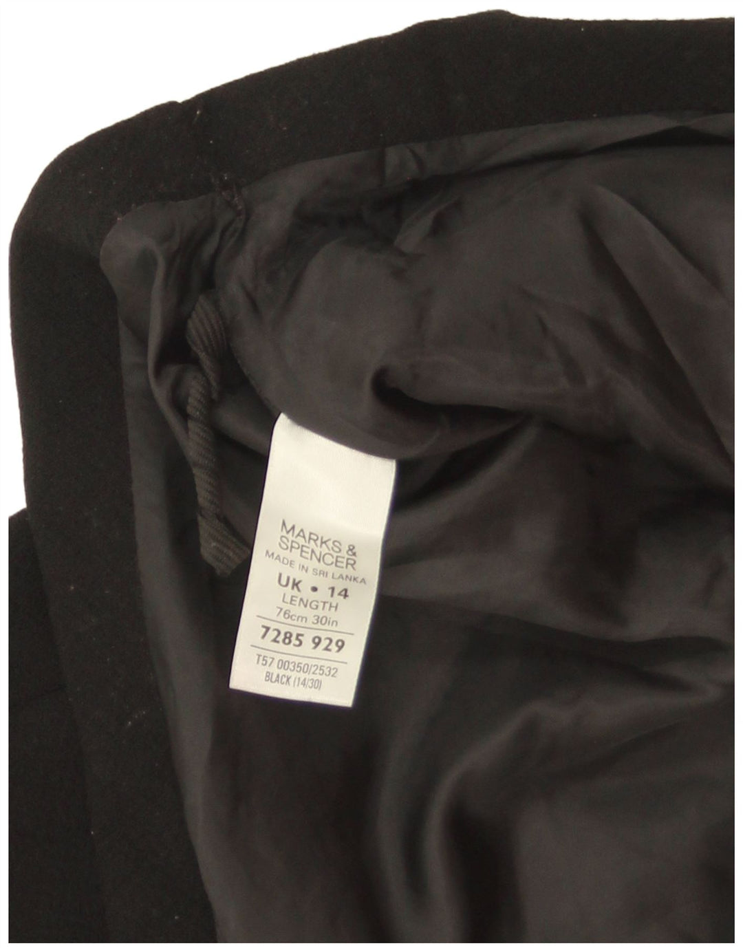 Gonna a trapezio da donna Marks & Spencer UK 14 grande W32 poliestere nero