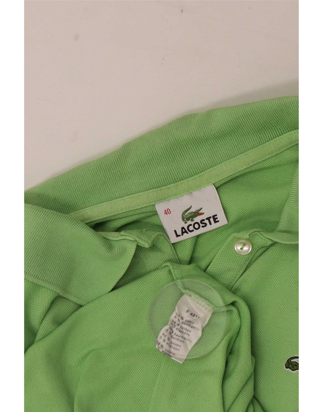 Polo da donna Lacoste taglia 40 in cotone verde medio