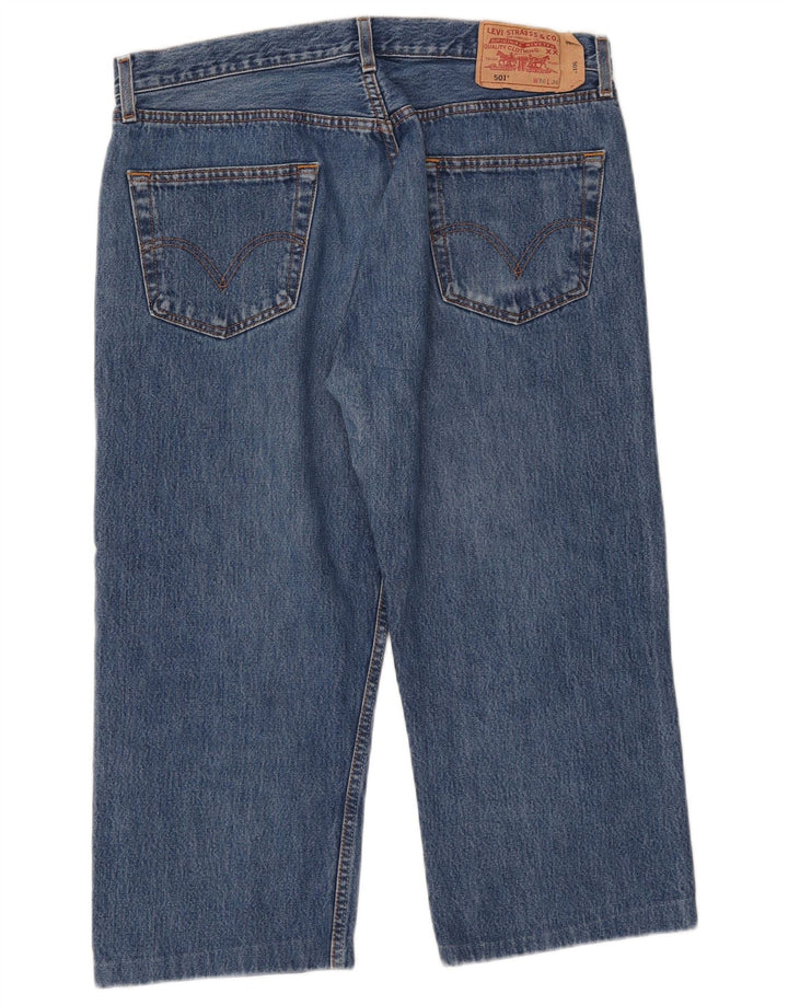 Levi's Uomo 501 Capri Jeans W36 L21 Blu Cotone