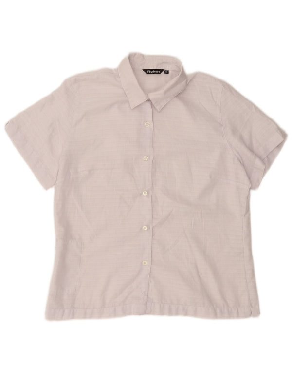 Camicia a maniche corte da donna Rohan Camicetta UK 14 Poliestere a quadri bianco medio