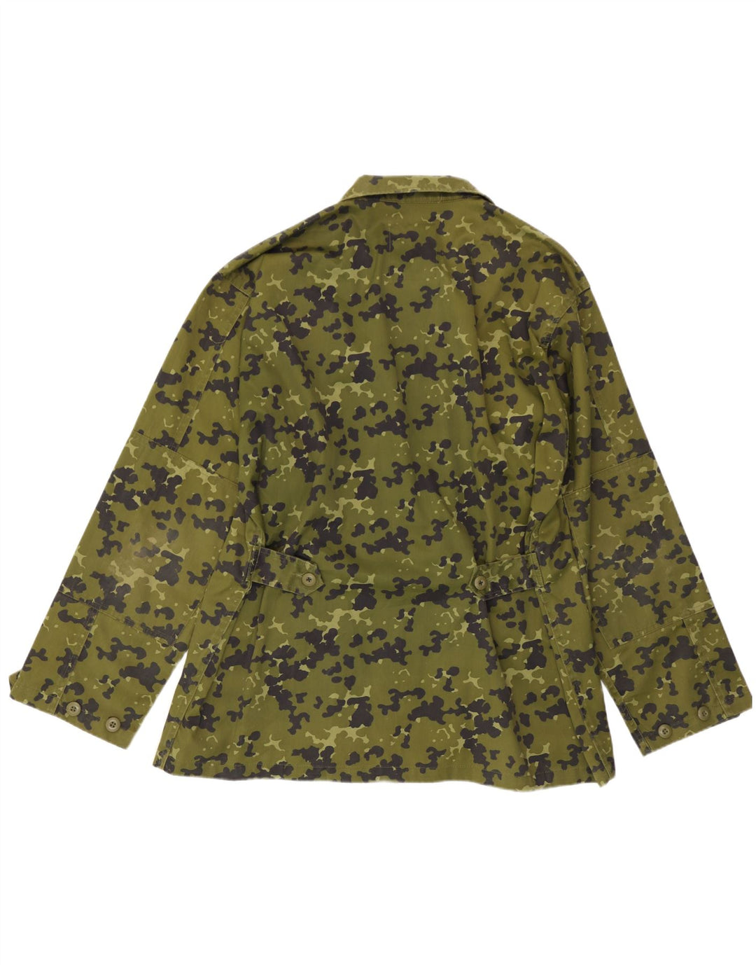Giacca militare vintage da uomo UK 40 grande poliestere mimetico verde