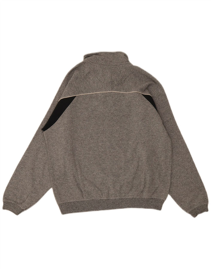 Felpa Champion da uomo con zip e collo, maglione, cotone color block grigio medio