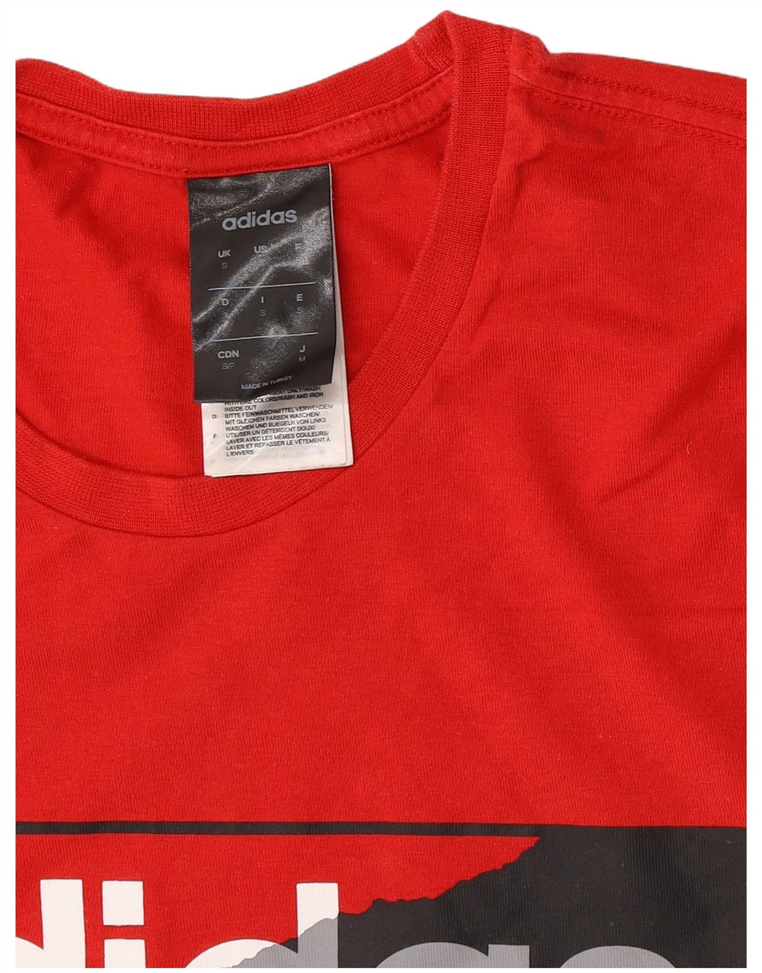 T-shirt grafica da uomo Adidas Top piccola in cotone rosso