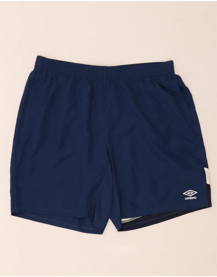 Pantaloncini sportivi Umbro da uomo XL in poliestere color block blu navy