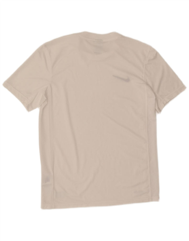 T-shirt Nike Dri Fit da uomo, top in poliestere bianco medio