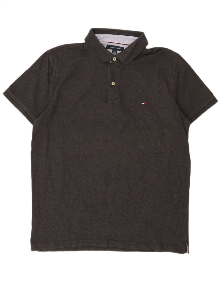 Polo slim fit da uomo Tommy Hilfiger grande grigia