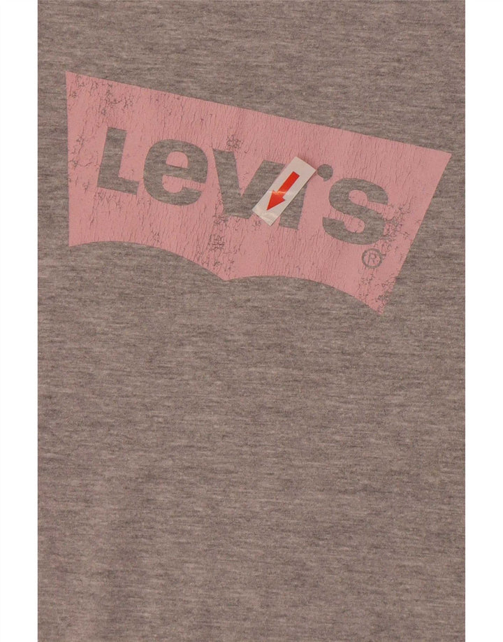 T-shirt grafica da donna Levi's Top UK 12 Cotone screziato grigio medio