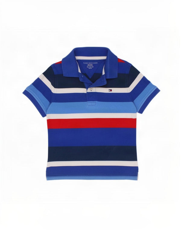 Polo Tommy Hilfiger da bambino 4-5 anni XS in cotone a righe blu