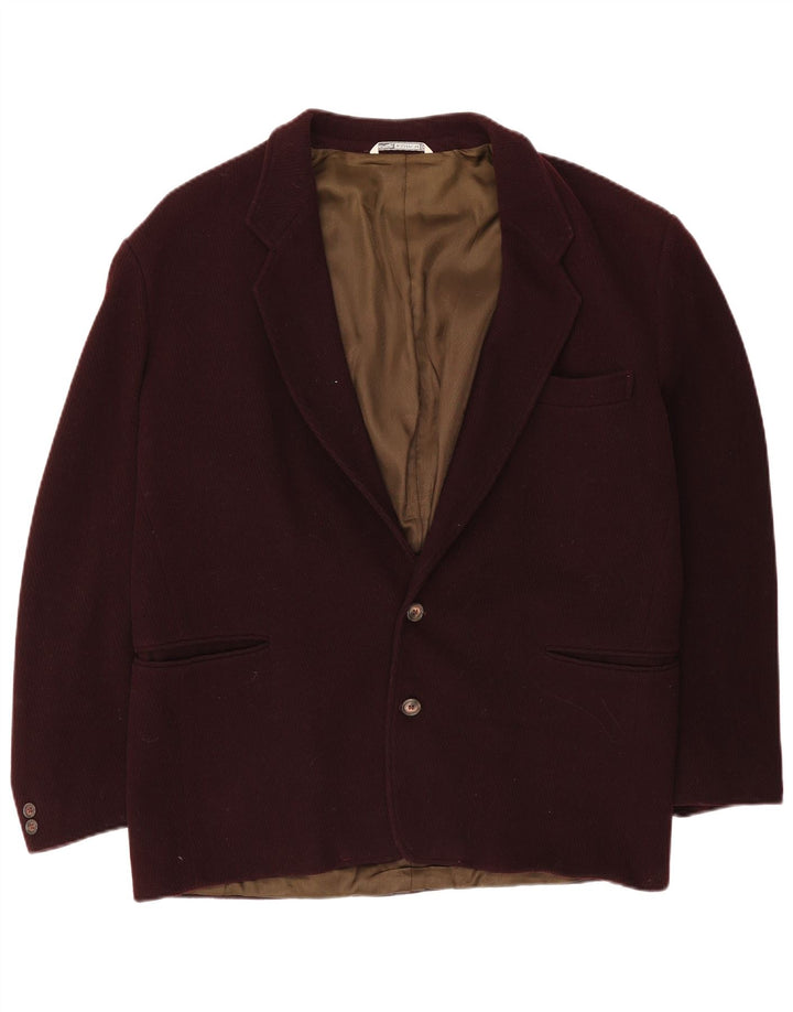 Giacca blazer da uomo a 2 bottoni Wampum UK 42 XL lana bordeaux