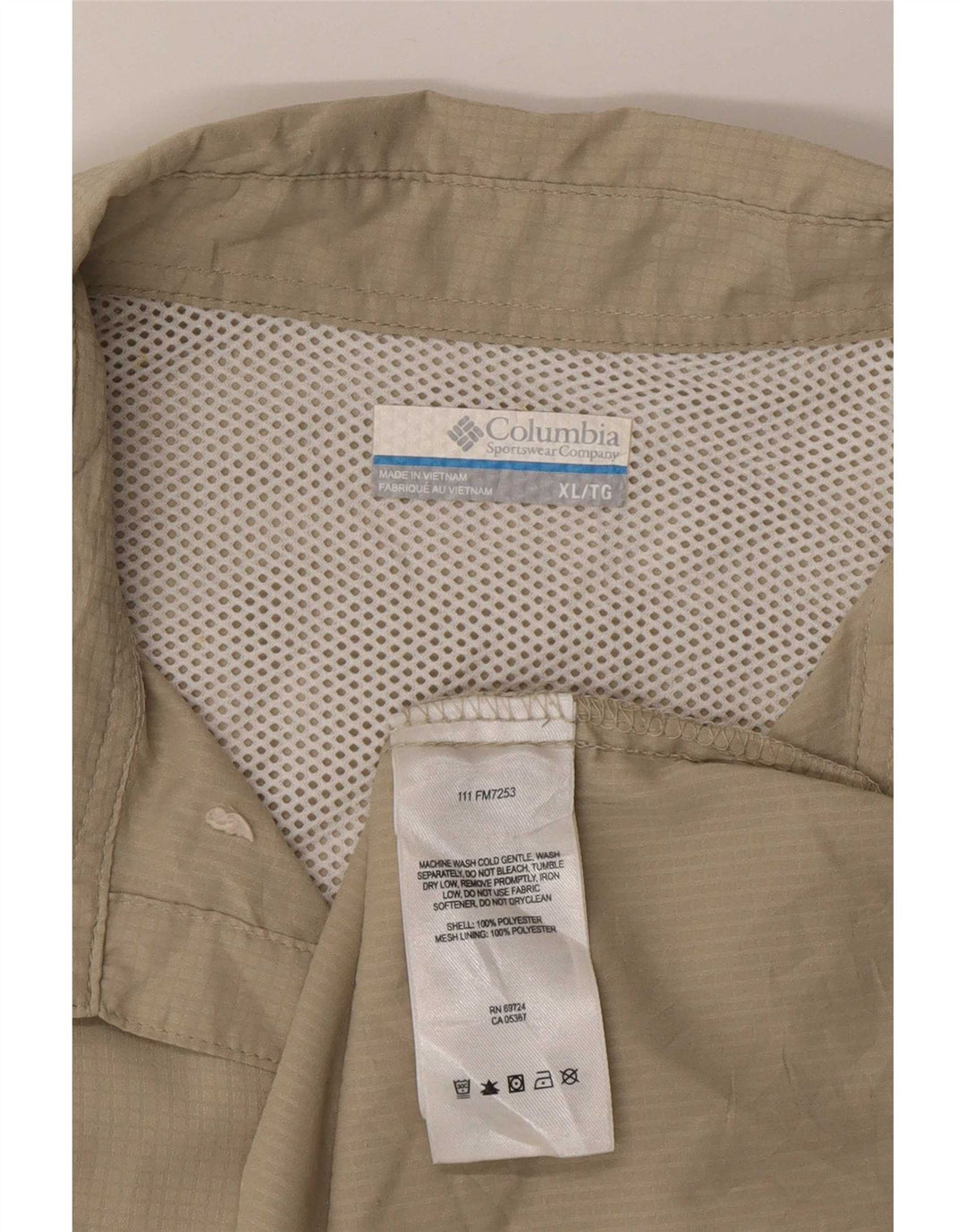 Camicia Columbia Omni-Shade da uomo XL poliestere kaki