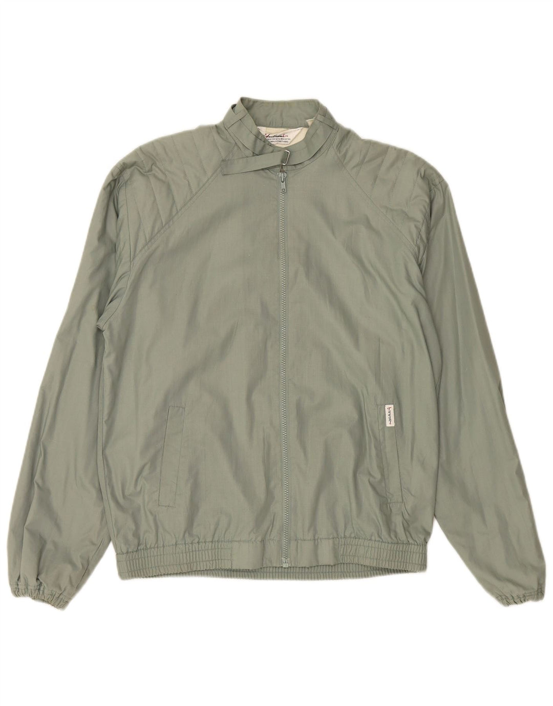VINTAGE Mens Tracksuit Top Jacket Medium Green Synthetic