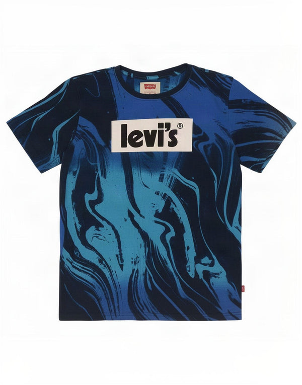 T-shirt grafica Levi's per ragazzi con motivo astratto 13-14 anni XL in cotone blu