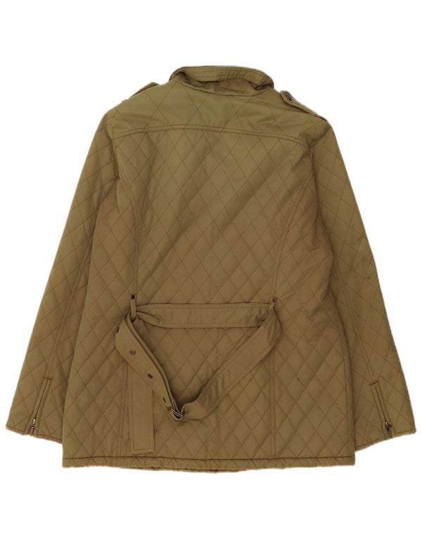 Crew Clothing Giacca trapuntata militare Sherpa da donna UK 14 Medio Cachi