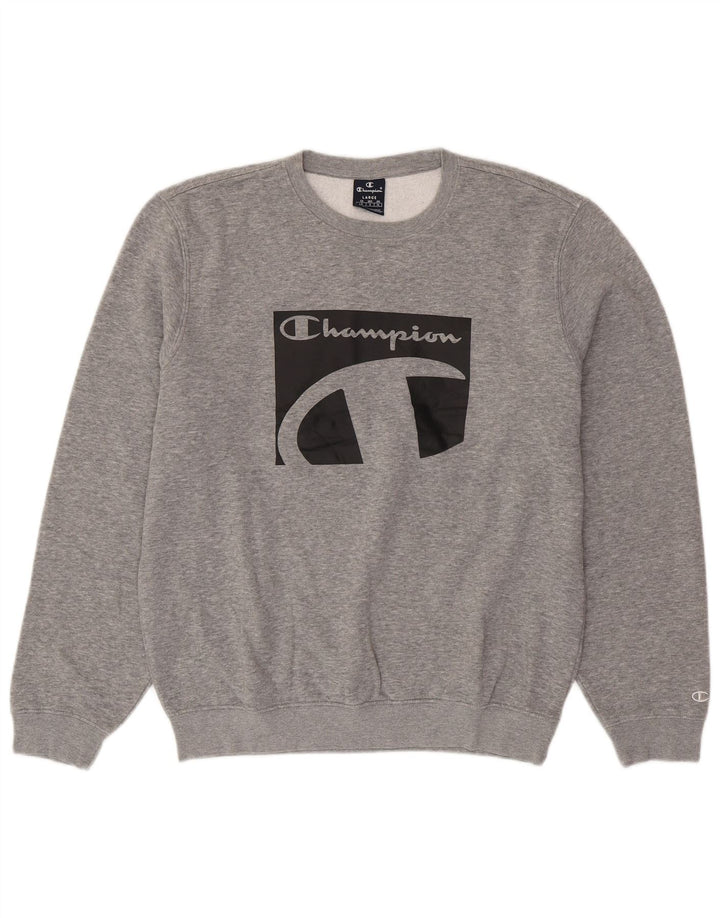 CHAMPION Felpa grafica da uomo Maglione grande cotone grigio