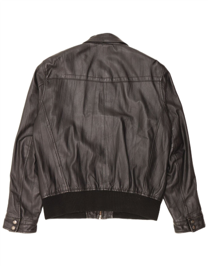 Giacca in pelle da donna selezionata UK 20 2XL Pelle nera