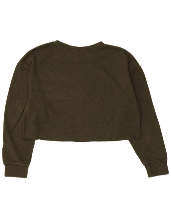 Felpa corta oversize da donna Zara, maglione UK 10 piccolo kaki