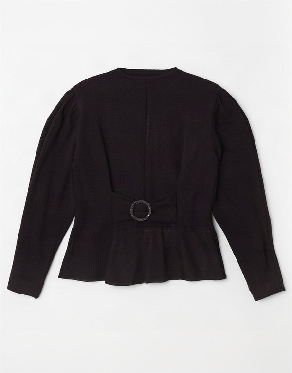 Camicetta camicia vintage da donna UK 12 media nera