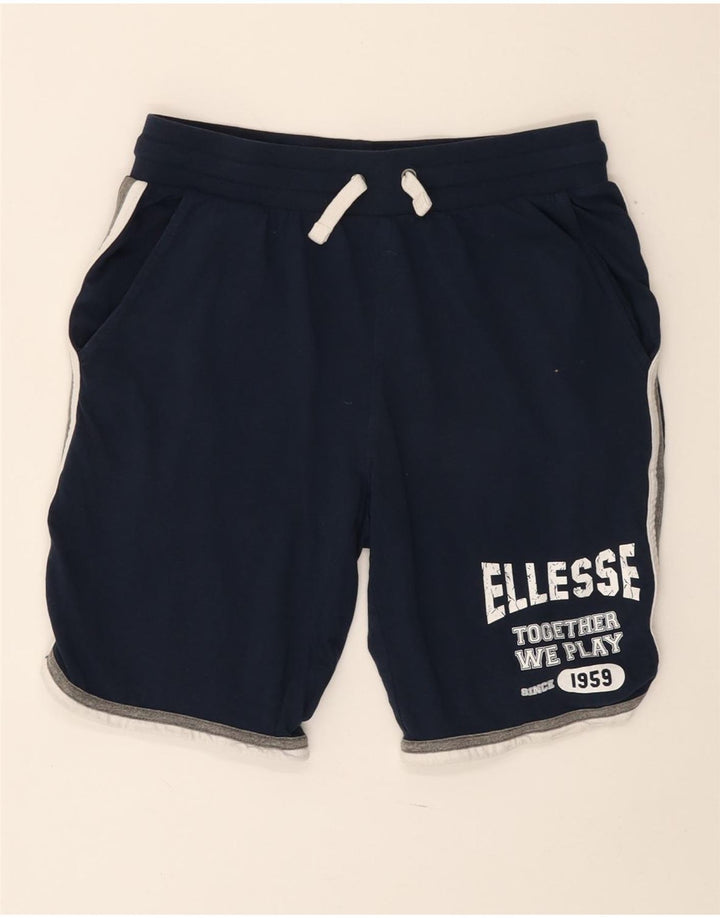 Ellesse Pantaloncini sportivi grafici da uomo piccoli in cotone blu navy