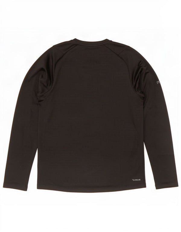 Adidas Uomo Climalite Top manica lunga medio poliestere nero