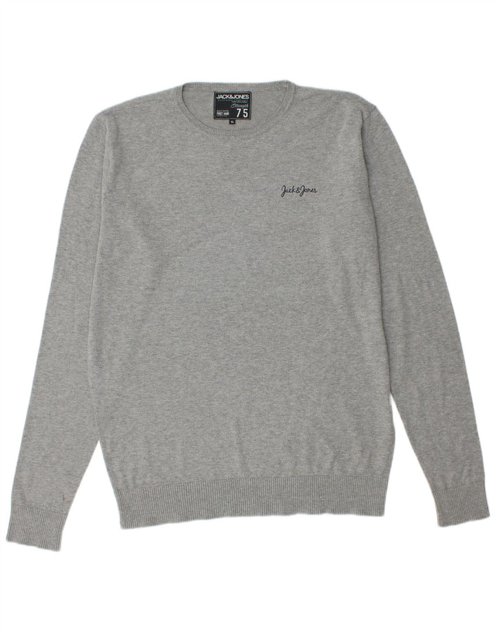 Maglione maglione girocollo da uomo Jack & Jones XL grigio screziato