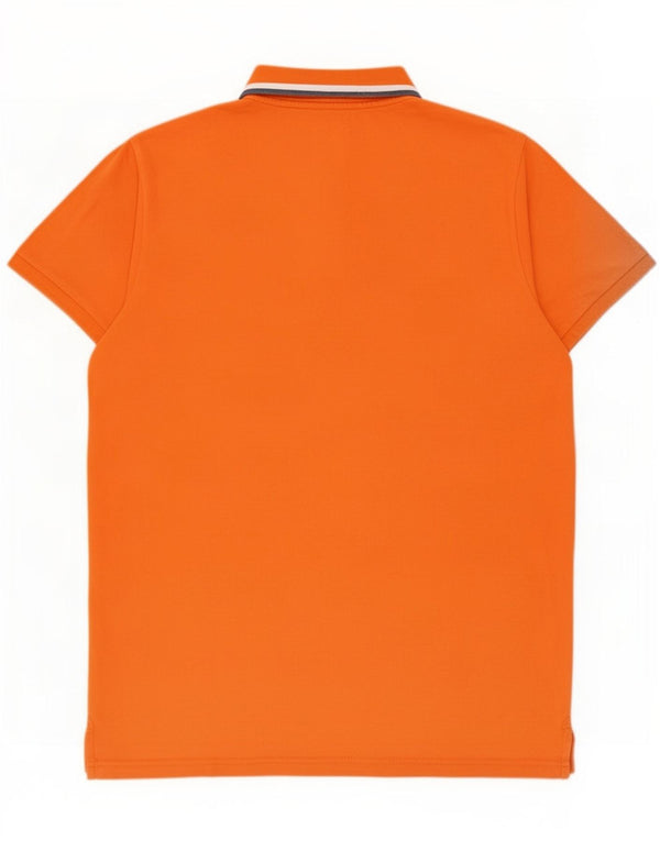 Polo geografica da uomo Napapijri 2XL in cotone a righe arancioni